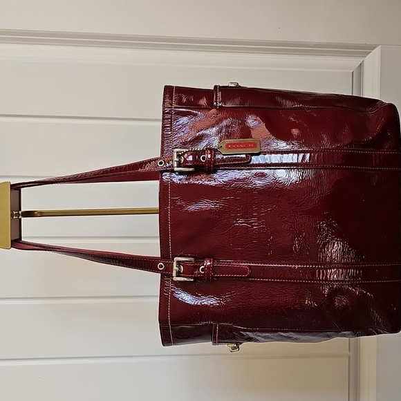 Coach 2003 VINTAGE Small Gallery Tote Wine Signature C Lining - Picture 3 of 17